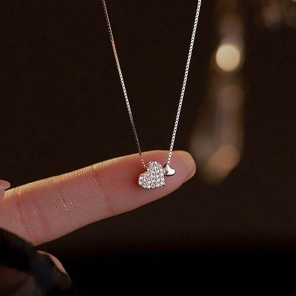 Dazzling Silver Heart Necklace